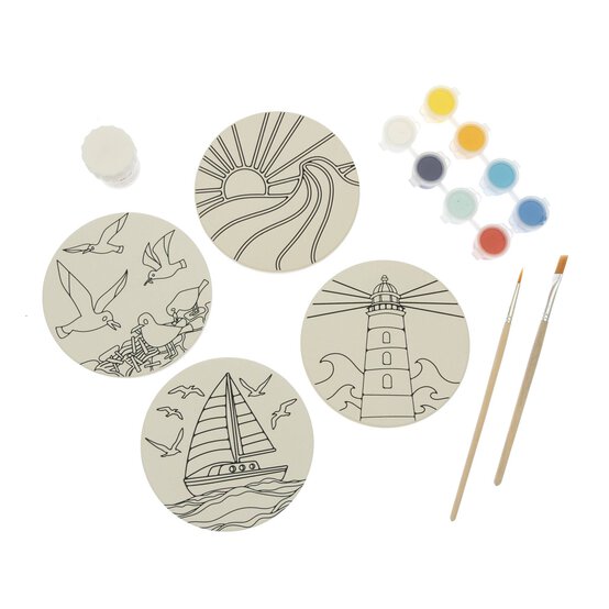 Paint Your Own Beach Coaster Kit 4 Pack  image number 3