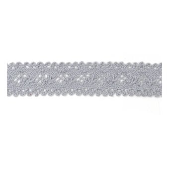 Grey Cotton Lace Ribbon 18mm x 4m image number 2