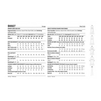 Butterick Women's Dresses Sewing Pattern B6927 (W3 30W-38W)