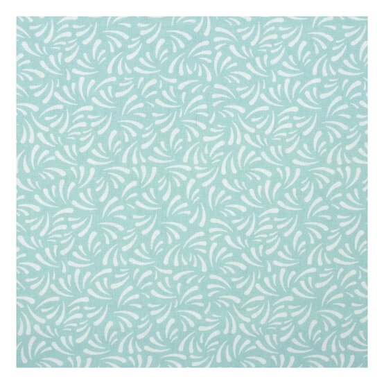 Mint Folk Swirl Cotton Fabric by the Metre image number 2