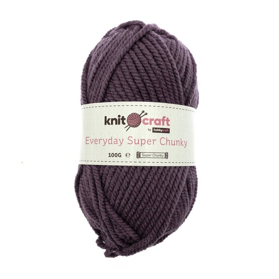 Knitcraft Purple Everyday Super Chunky Yarn 100g image number 1