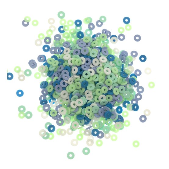 Blue Flat Beads 50g image number 1