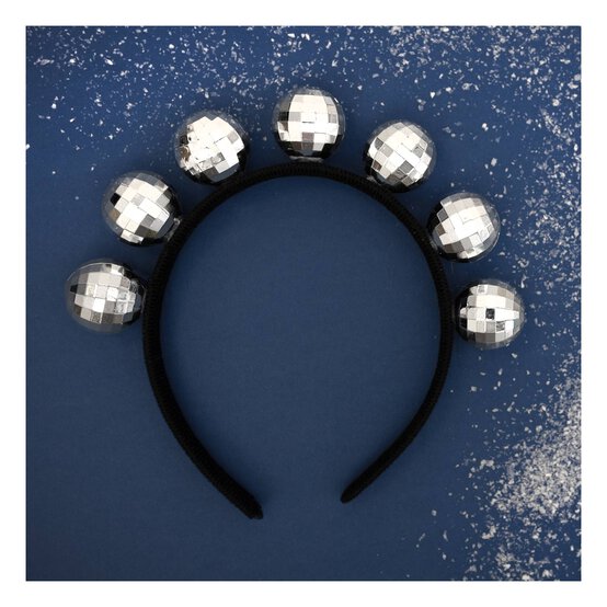Silver Mirror Ball Headband image number 1