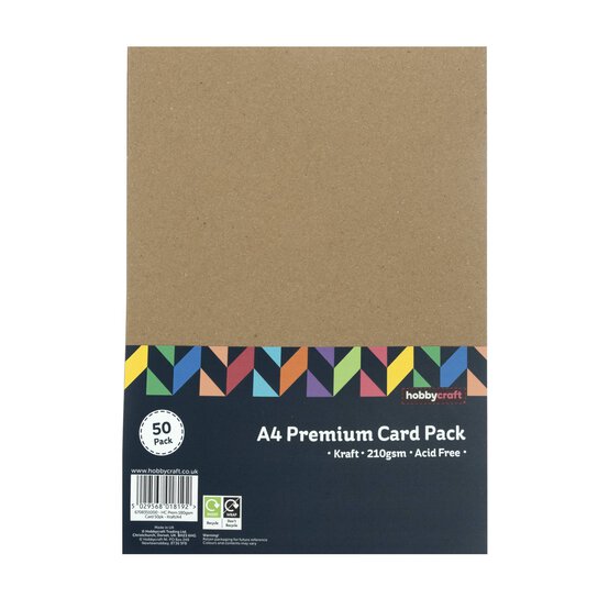 Kraft Premium Card A4 50 Pack image number 1