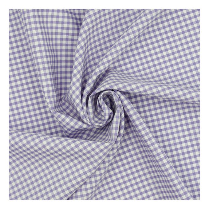 Lilac 1/8 Gingham Fabric by the Metre image number 1