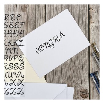 Black Curly Gem Alphabet Stickers 