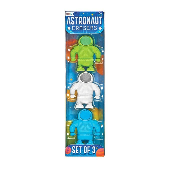 Astronaut Erasers 3 Pack image number 1