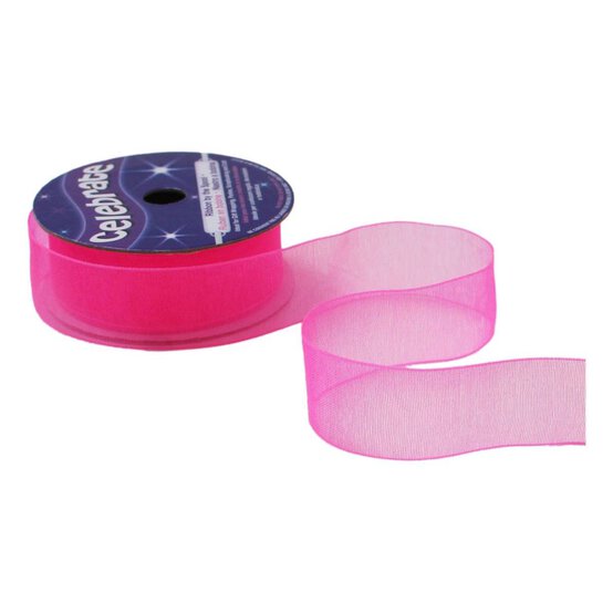 Hot Pink Organdie Ribbon 20mm x 5m image number 2