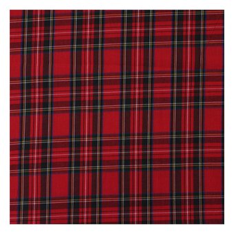Red and Green Polycotton Tartan Fabric Pack 112cm x 2m image number 2