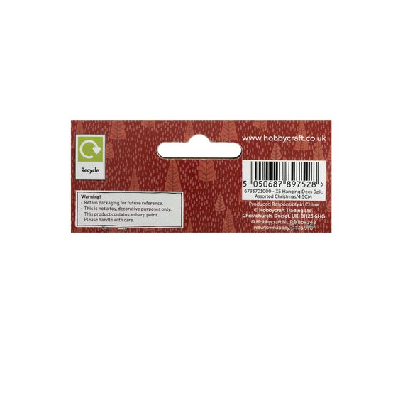 Gold Hanging Christmas Decorations 9 Pack image number 4