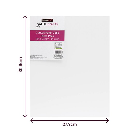 Canvas Panel 35.6cm x 27.9cm 3 Pack image number 3