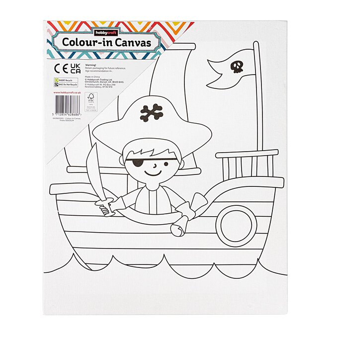 Pirate Colour-in Canvas | Hobbycraft