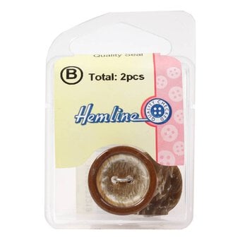 Hemline Brown Basic Knitwear Button 2 Pack