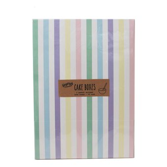 Ginger Ray Pastel Multi Striped Cake Box 2 Pack image number 2