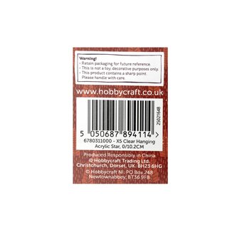 Hanging Acrylic Star Decoration 10cm 