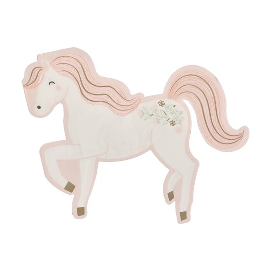 Ginger Ray Princess Horse Paper Napkins 16 Pack image number 2