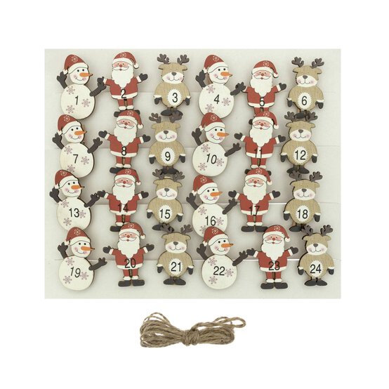 Assorted Advent Pegs 24 Pack image number 5