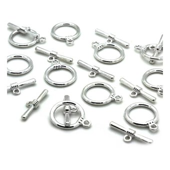 Beads Unlimited Silver Plated Toggle Clasp 17mm 3 Pack