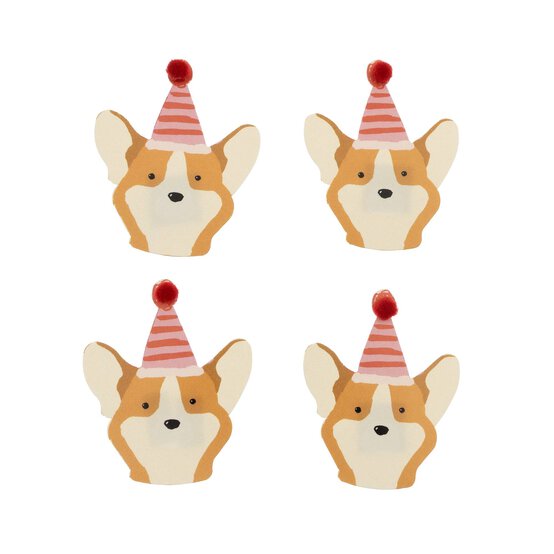 Party Corgi Card Toppers 4 Pack image number 1