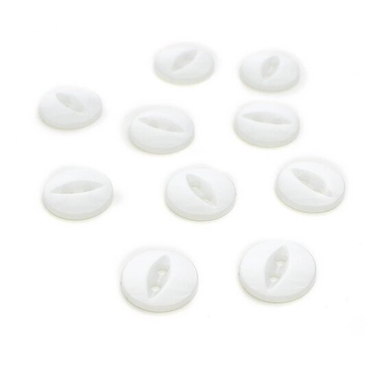 Hemline White Basic Fish Eye Button 8 Pack image number 1
