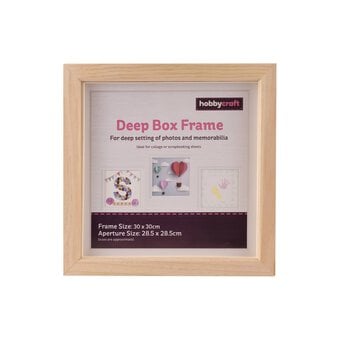 Light Wood Deep Box Frame 28.5cm x 28.5cm