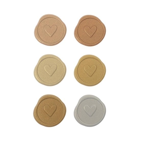 Metallic Heart Envelope Seal Stickers 6 Pack image number 1