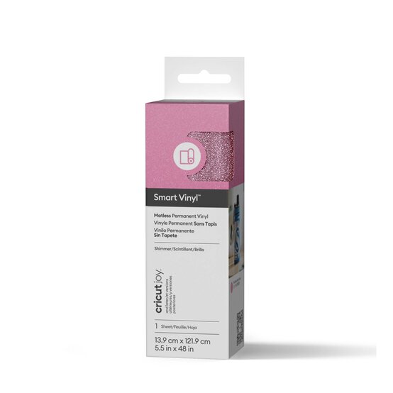 Cricut Joy Pink Permanent Smart Shimmer Vinyl 5.5 x 48 Inches image number 1