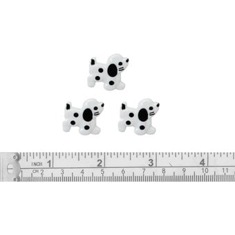 Trimits Black and White Dog Craft Buttons 4 Pieces image number 3