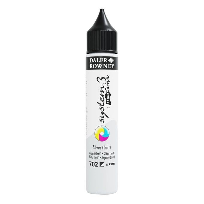 Daler-Rowney System3 Silver Imit Fluid Acrylic 29.5ml (702) image number 1