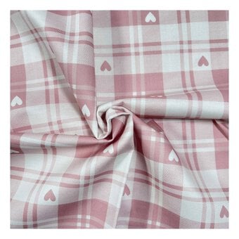 Toybox Treasures Pink Check Cotton Fabric by the Metre