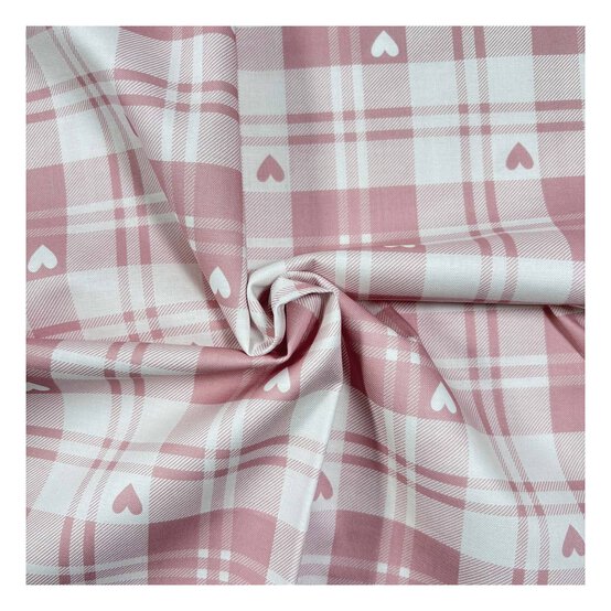 Toybox Treasures Pink Check Cotton Fabric by the Metre image number 1