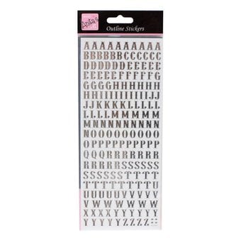 Anita's Silver Traditional Alphabet Outline Stickers