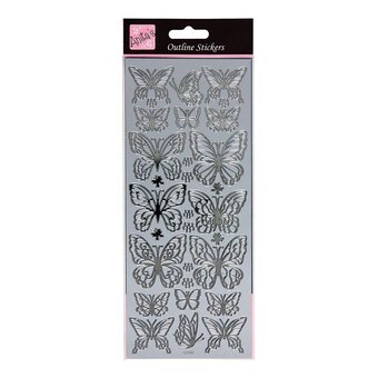 Anita's Silver Wistful Wings Outline Stickers