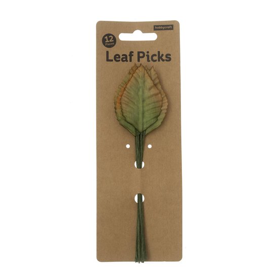 Green and Orange Rose Leaves 12 Pack image number 5