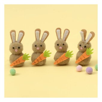 Felt Bunny and Carrot Embellishments 4 Pack