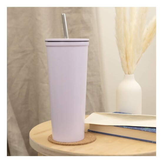 Rose Metal Cup with Straw image number 2
