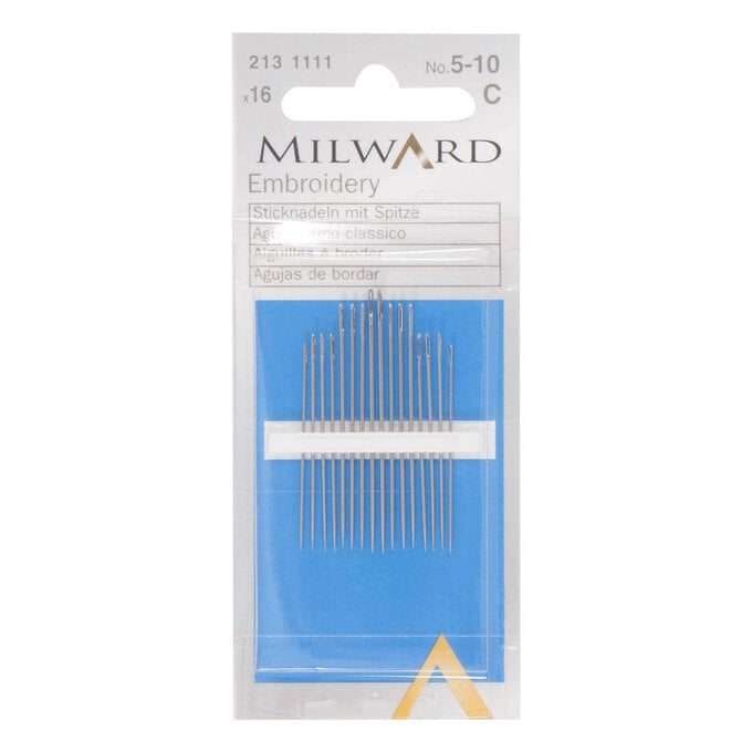 Milward No. 5 to 10 Embroidery Needle 16 Pack image number 1