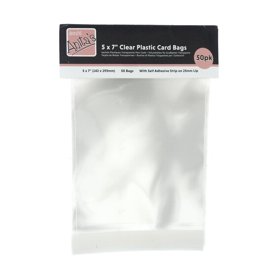 Anita’s Clear Plastic Card Bags 5 x 7 Inches 50 Pack image number 2
