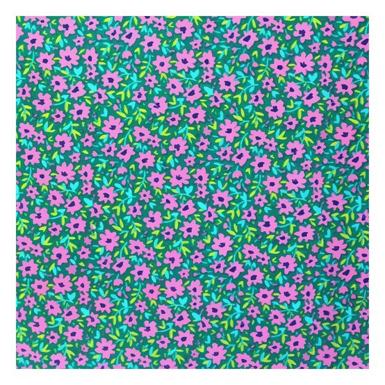Dark Green Mindy Polycotton Ditsy Fabric by the Metre image number 2