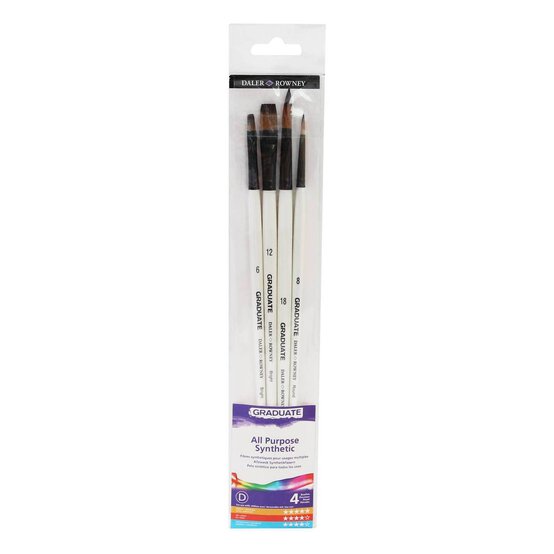 Daler-Rowney Graduate All Purpose Bright and Round Brushes 4 Pack