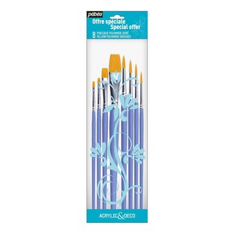 Pebeo Flat and Round Brushes 8 Pack
