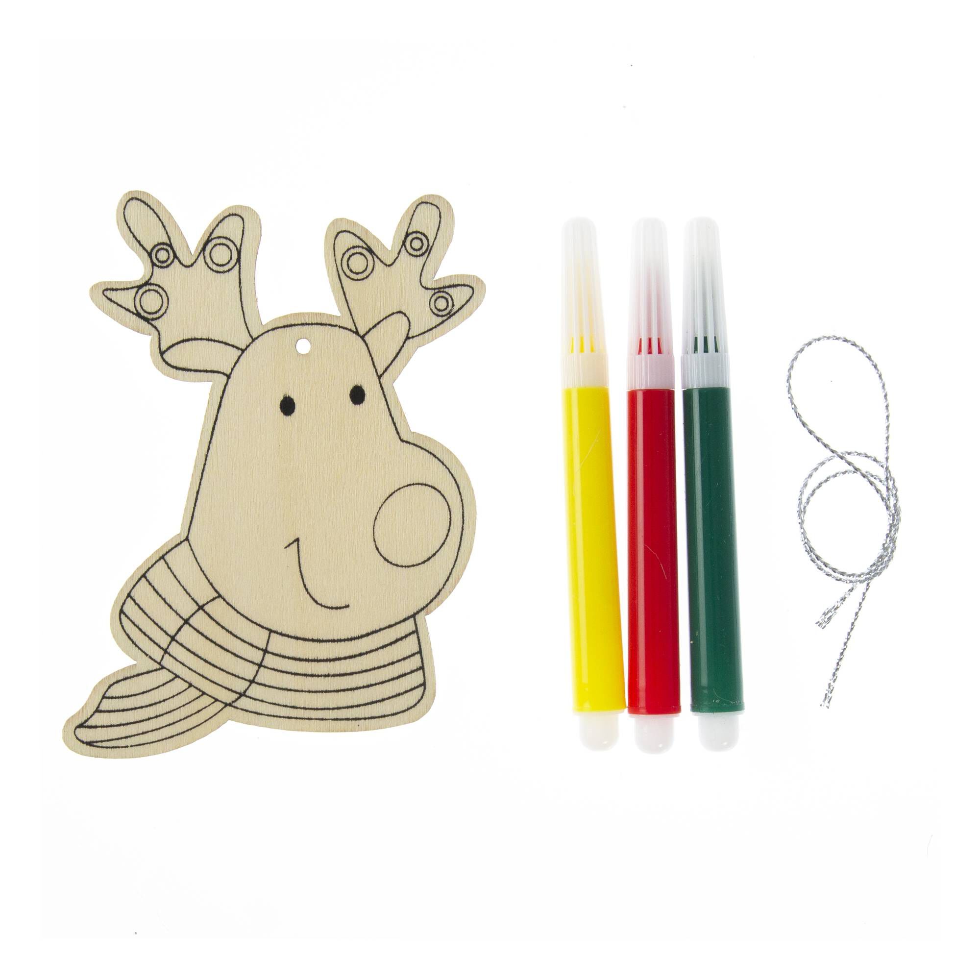 ColourIn Reindeer Decoration 9cm Hobbycraft