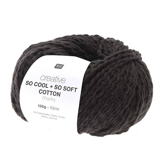 Rico Creative Black So Cool + So Soft Cotton Chunky 100g image number 1