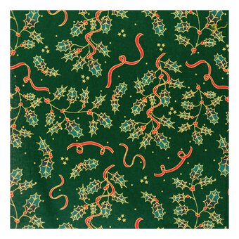 Green Holly Cotton Fabric by the Metre