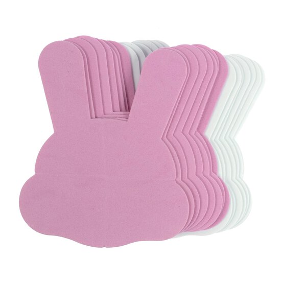 Pink and White Foam Bunny Shapes 15 Pack  image number 3