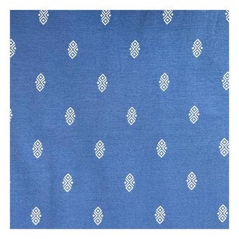 Blue Geo Print Cotton Spandex Jersey Fabric by the Metre image number 2