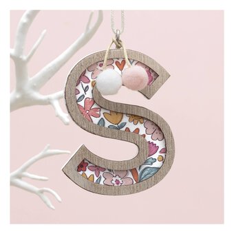 Hanging Wooden Letter S 7.5cm 