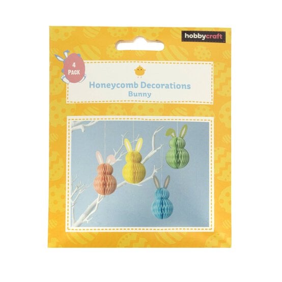 Honeycomb Bunny Decorations 4 Pack image number 3