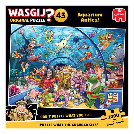 Wasgij Original 43 Aquarium Antics Jigsaw Puzzle 1000 Pieces image number 3