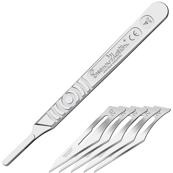 Swann-Morton No. 4 Scalpel Handle and No. 26 Blades Set image number 1
